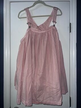Free People Blush Pink Cotton Pinafore Sundress